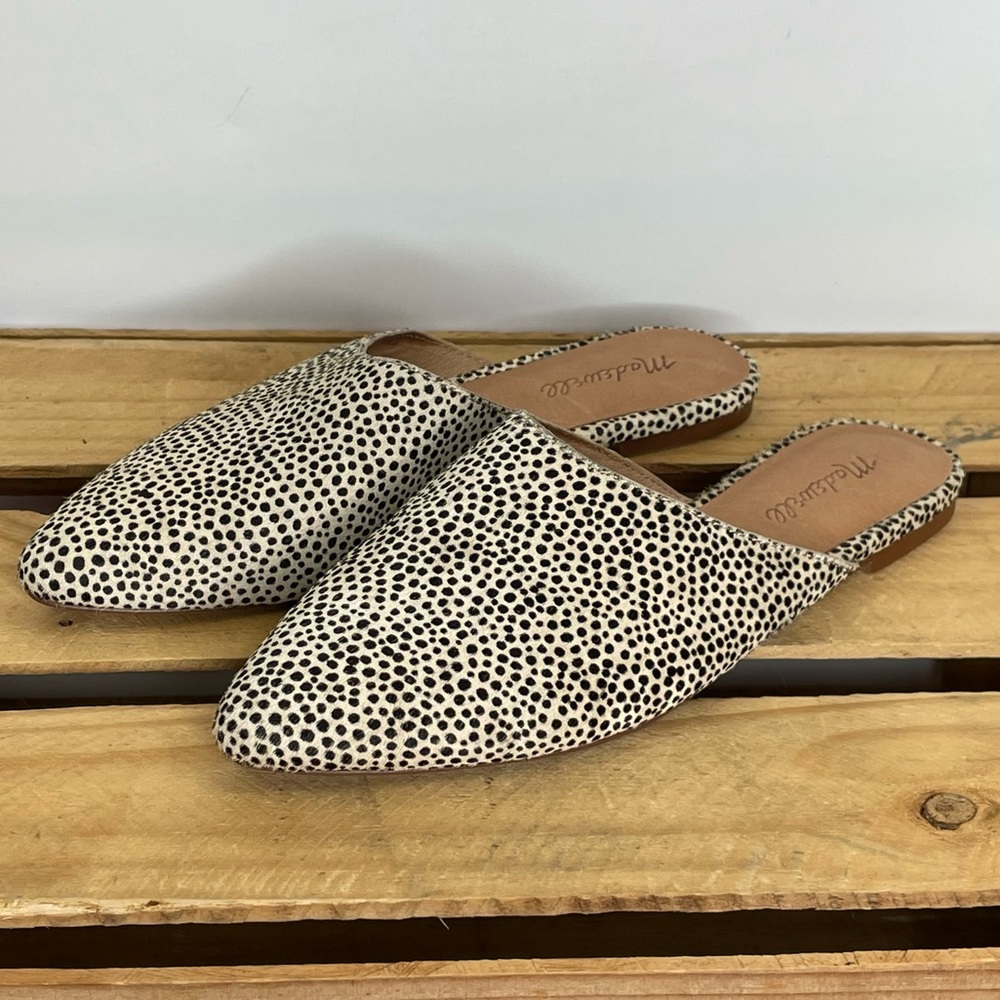 Madewell Remi Spotted Calf Hair Mules size 8